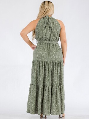chinese dress ladies Olive Floral Smocked Maxi Dress