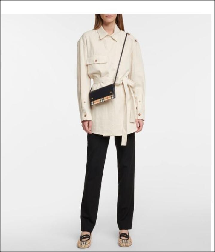 New Auth BURBERRY Shoes Flat Ballerina Grace Women Logo Check Canvas EU37 NWOB thumbnail 7