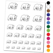 Curious Grizzly Bear Temporary Tattoo Water Resistant Set