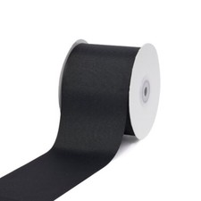 Black Solid Grosgrain Ribbon 3"x25 Yard Roll for Bows  Crafts