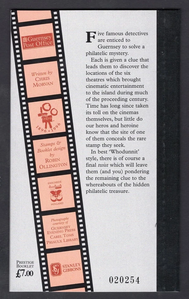 GB GUERNSEY 1996 Prestige Booklet. 100 Years of Cinema. Complete MNH - Image 2 of 2