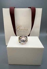 Natural Pink Quartz Handmade Cocktail Ring 925 Sterling Silver Size 8.5