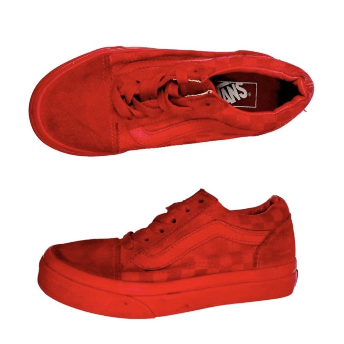Kids red checkered vans sale