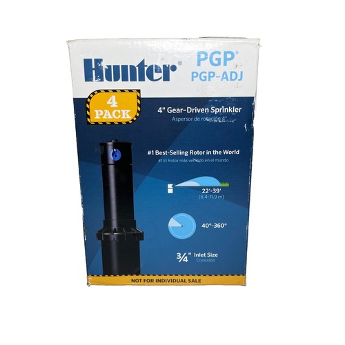 Hunter PGP Rotor Sprinkler Heads Pack of 4 with Adjustment Tool Black