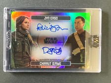 2022 Topps Star Wars Signature Series Jyn Erso Chirrut Imwe Dual Auto DA-FJD /5
