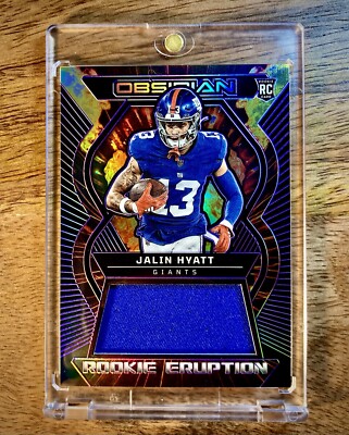 JALIN HYATT  OBSIDIAN PATCH  # d /75 2023 ROOKIE ERUPTION GIANTS
