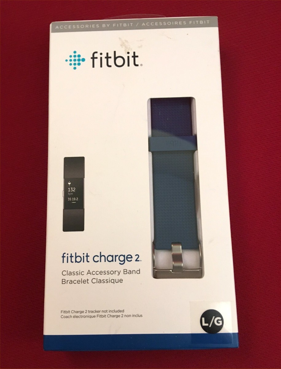 Genuine Fitbit Charge 2 Classic Accessory Blue Band Size Large L/G