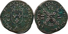 France Douzain aux croissants 1550 Henri II Original Coin #LQF170