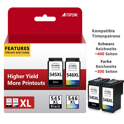 DRUCKER PATRONEN PG-545 CL546 XL für Canon Pixma TS 3150 3450 MG 2450 2550 2950