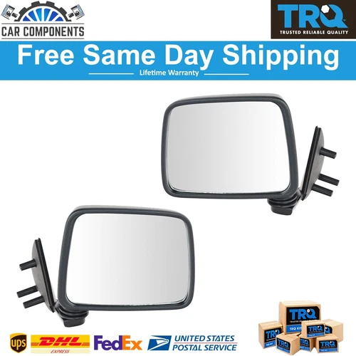 TRQ New Manual Side View Mirror Left/Right Pair Set For 1987-2004 Nissan D21