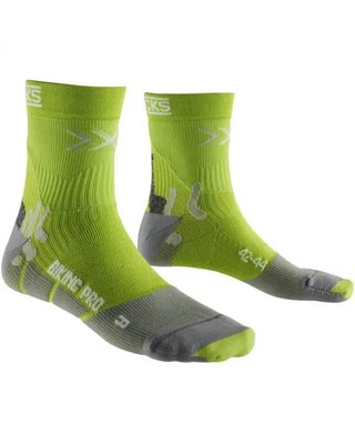 X-Bionic X-Socks Biking Pro Mid Socks, Green Lime/Pearl Grey
