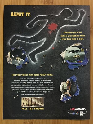 Maximum Force PS1 Sega Saturn 1997 Vintage Print Ad/Poster Official Promo Art