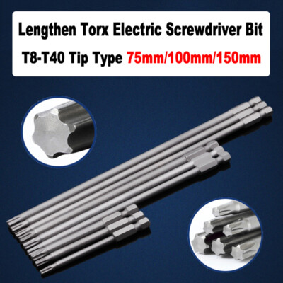 75mm/150mm/200mm TORX Schraubendreher Bits Verlängern Magnetisch Bit-Sätz T8-T40