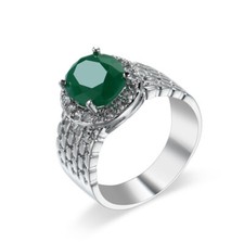 Classic Shine Oval Cut Natural Green Quartz Gemstone Silver Rings Size 6 10