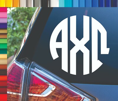 Personalized GREEK Fraternity Sorority Letters Monogram Circle Decal Sticker