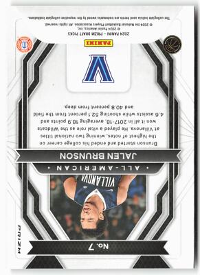 2024 Panini Prizm Draft Picks #7 Jalen Brunson All-American Prizms
