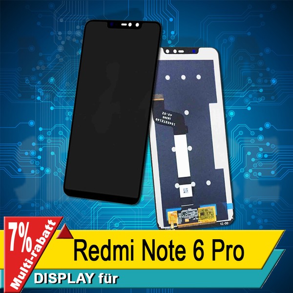 Display FüR Xiaomi Redmi Note 6 Pro Komplettes Bildschirm Lcd Touch Schwarz-image