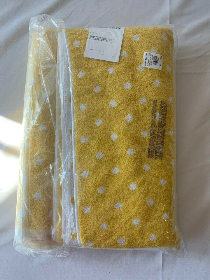 Novo Conjunto de 3 Toalhas de Cerâmica Celeiro, Amarelo com Pontos Brancos — "Daniel" - Imagem 3 de 4