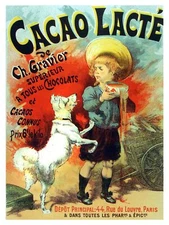 Cacao Lacte french ad wall Decor Poster.Children room Interior Art design.3192