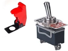 1 PC SPST SAFETY TOGGLE SWITCH 20AMPS @ 125VAC WITH RED COVER  #ST15/66-5015