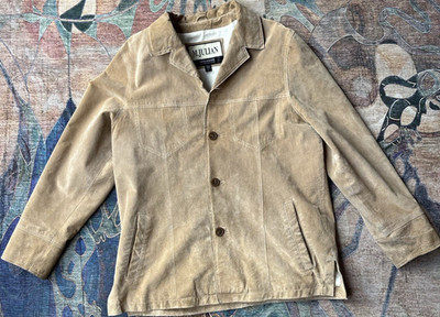 MJ Julian Men's Tan Button Front Jacket 43'' Chest Pockets Point Collar
