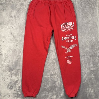YoungLA Joggers Mens XL Red 233 Immortal Ambitious Sweatpants Ambitious Club
