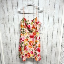 DB Studio David's Bridal Dress Women 16 Floral Sleeveless Lace A-Line Mini Pink