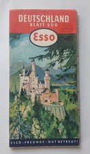 ESSO Mapa Mapa samochodu Mapa obrazu Podwójna karta 1 : 900 000 Niemcy Południe 1953