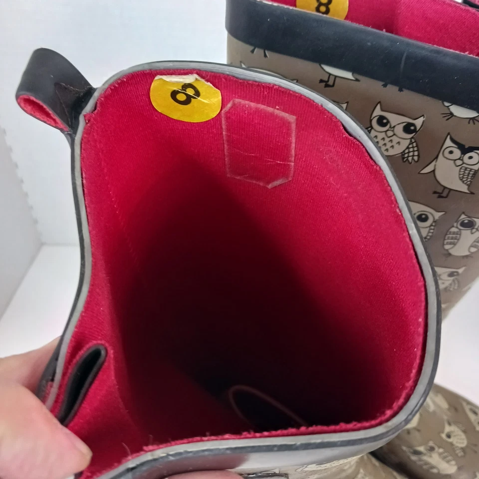 Botas de Lluvia Capelli Mujer Talla 8 Verde Búho Estampado Pájaro Foto 3 de 4