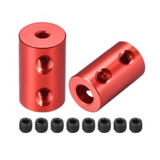 Shaft Coupling 3mm to 6mm Bore L20xD12 Robot Motor Wheel Rigid Coupler Red 2 Pcs