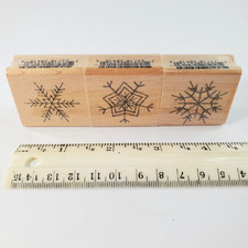 Christmas Snowflakes Rubber Stamp Winter Snow Background Scrapbook Inkadinkado