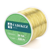  328 Feet 26 Gauge Craft Wire Jewelry Wire 100M/0.4Mm Gold Plated Thin Brass Wi