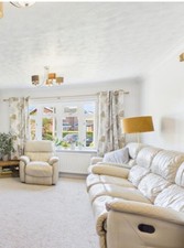 Real leather cream/beige 3 seater sofa and 2 armchairs