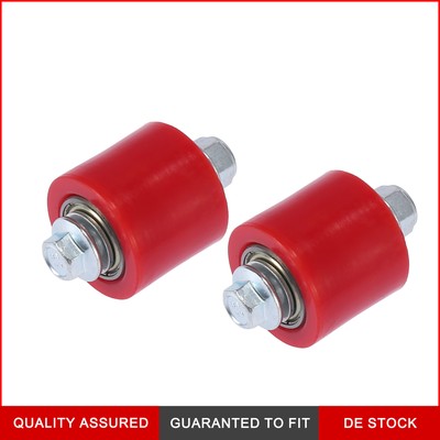 8mm Motorrad Kettenrolle Roller Slider Radführung Rot Universal - 2 Stück