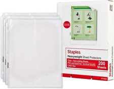 Staples Heavyweight Sheet Protectors, 8.5" x 11"   Clear 3-Hole Punched Page