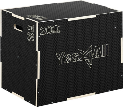 3 in 1 Non-Slip Wooden Plyo Box, Step up Box for Workout, Plyometric Jump Box fo