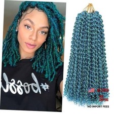 Passion Twist Hair Mixed Blue/Green Color,14 14 Inch Pack of 7 M Blue/Green 