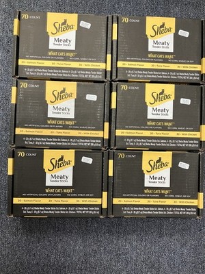 6 Packs Sheba Meaty Tender Sticks Soft Cat Treats - 70 Ct Ea - Best By 04/2026