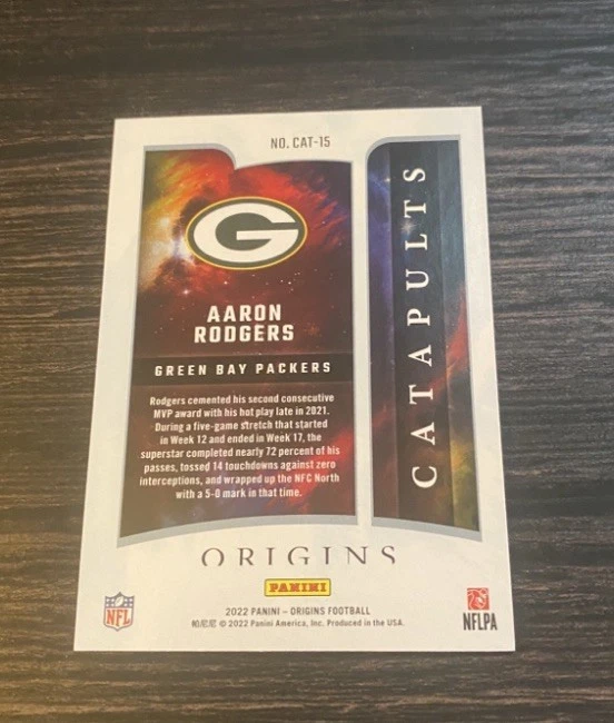 2022 Panini Origins Catapults Aaron Rodgers #CAT-15 Pittsburgh Steelers - Image 2 of 2