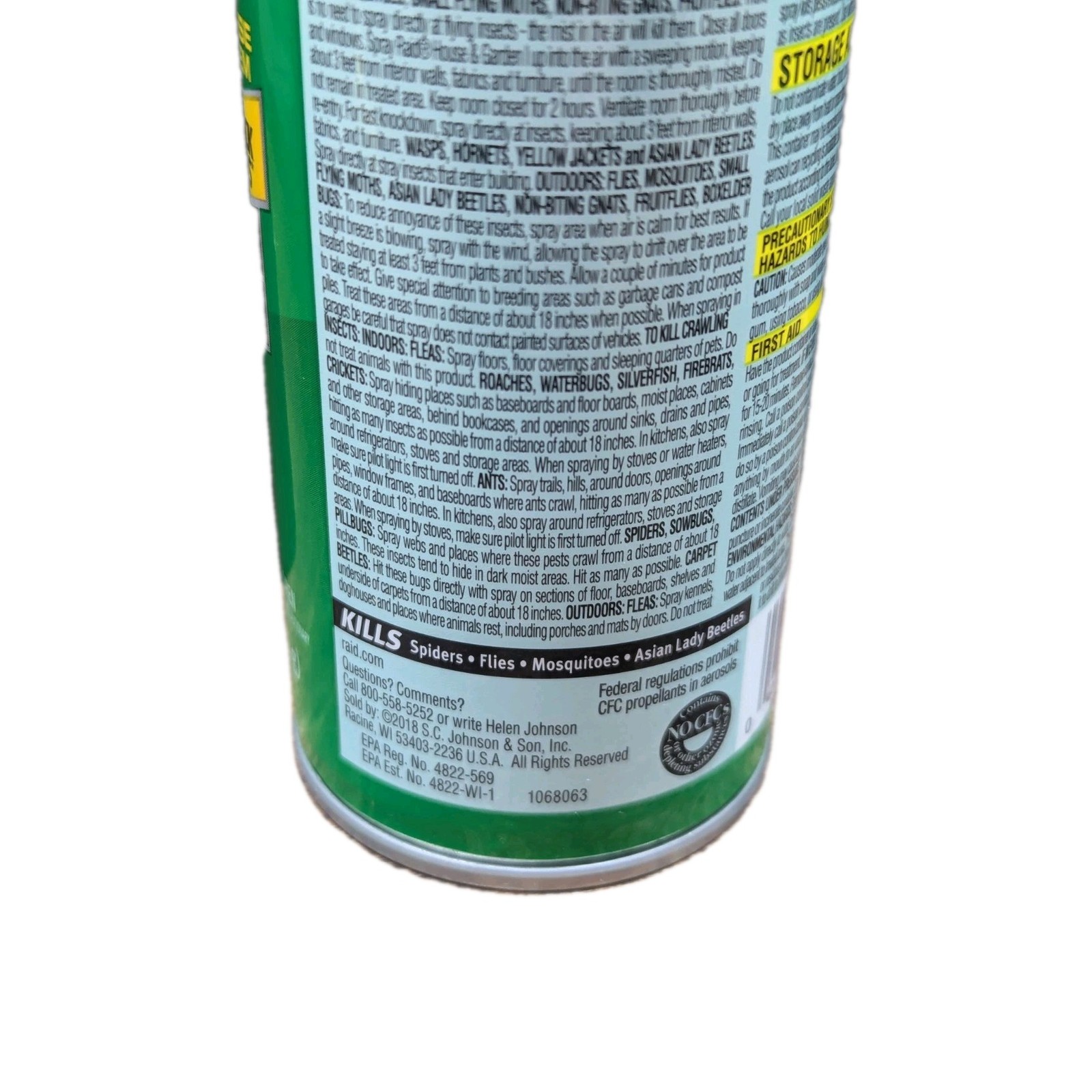 Raid House and Garden, Won't Harm Plants, Attacks Bugs, Indoor/Outdoor, 11 Oz.