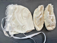 Vintage Baby Bonnet Booties for Antique Doll