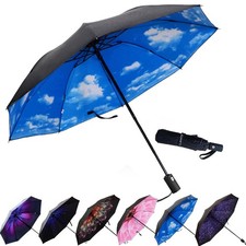 Compact Travel Umbrella, 44" Canopy, Automatic Open/Close Windproof Umbrella,...