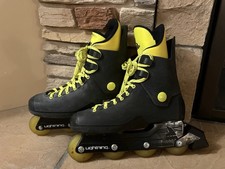 Vintage 1980s Rollerblade Lightning Inline Skates Black/Neon Yellow US Men's 9