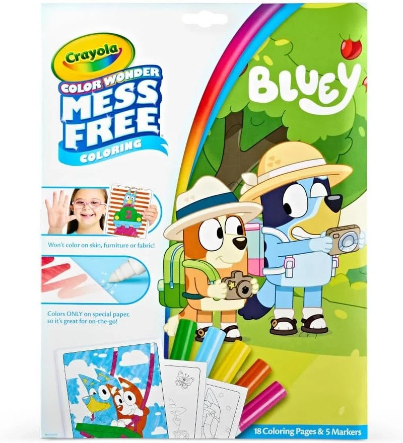 CRAYOLA Color Wonder - Bluey Colouring Mess-Free Book - 16 ART PAGES - NO YELLOW