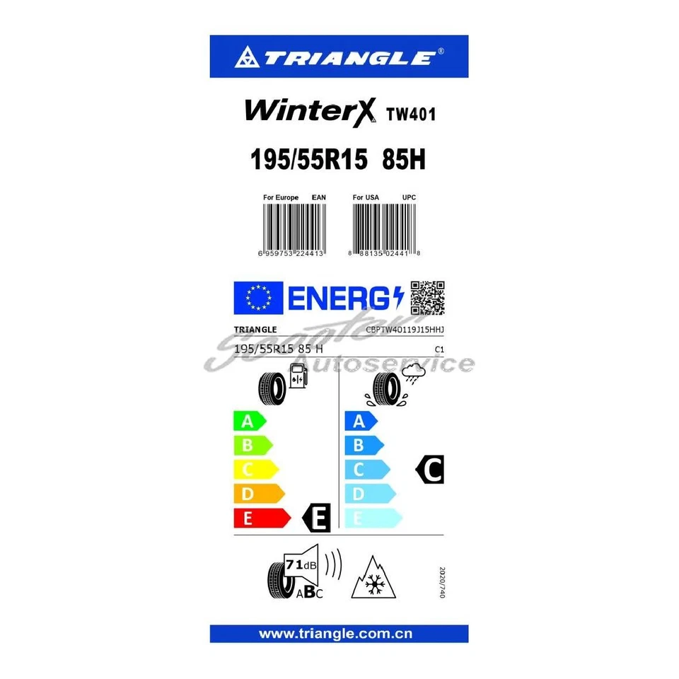 Triangle Winter-Reifen 195/55 R15 85H WinterX TW-401 3PMSF aus 2022 | 14915 - Bild 2 von 4