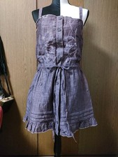 Anna Sui Purple Dress Embroidered Chest Used Japan