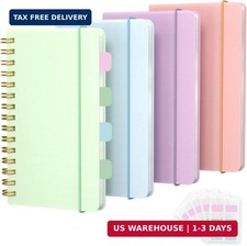 4 Pack 5x7 Small Spiral Notebook, Hardcover Spiral Journal Notebook with Removab