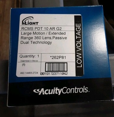 Acuity Controls N Light Large Motion RCMS PDT 10 AR G2 262P81 - NEW IN BOX