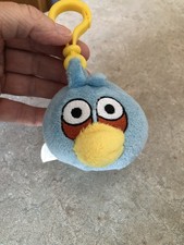 Angry Birds Blue Bird Jay Plush 3" Backpack Clip EUC