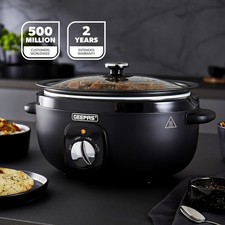 Slow Cooker 3.5L Tempered Glass Lid & Removable Non-Stick Bowl Chalkboard Design